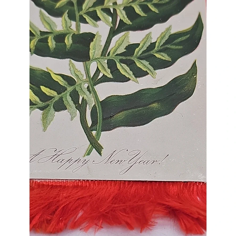 Antique Christmas Card Fringe New Year‎ Lot Of 3